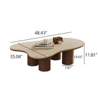 Table basse en forme de nuage, plateau en pierre, blanc/naturel, pour 1 personne