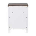 Table de chevet avec porte de grange et étagère de rangement, noyer/gris/blanc
