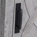 Table de chevet avec porte de grange et étagère de rangement, noyer/gris/blanc