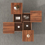 Table basse carrée avec rangement coulissant, Noyer/Blanc, 1 pièce