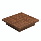 Table basse carrée avec rangement coulissant, Noyer/Blanc, 1 pièce