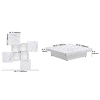 Table basse carrée avec rangement coulissant, Noyer/Blanc, 1 pièce