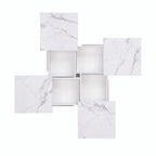 Table basse carrée avec rangement coulissant, Noyer/Blanc, 1 pièce