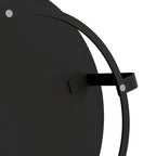 Table basse ronde naturelle et noire, plateau en bois sculpté, piètement en métal à 6 pieds