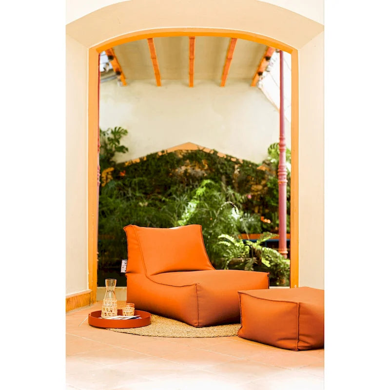 Chaise longue pouf d'intérieur/extérieur anthracite, 1 personne