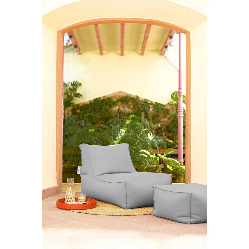Chaise longue pouf d'intérieur/extérieur anthracite, 1 personne