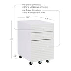 Meuble classeur à 3 tiroirs sur roulettes - Naturel/Blanc