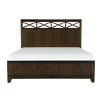 Ensemble de chambre moderne 3 pièces marron foncé (lit + table de chevet + commode) – Grand lit / Très grand lit, 2 personnes