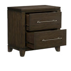 Ensemble de chambre moderne 3 pièces marron foncé (lit + table de chevet + commode) – Grand lit / Très grand lit, 2 personnes