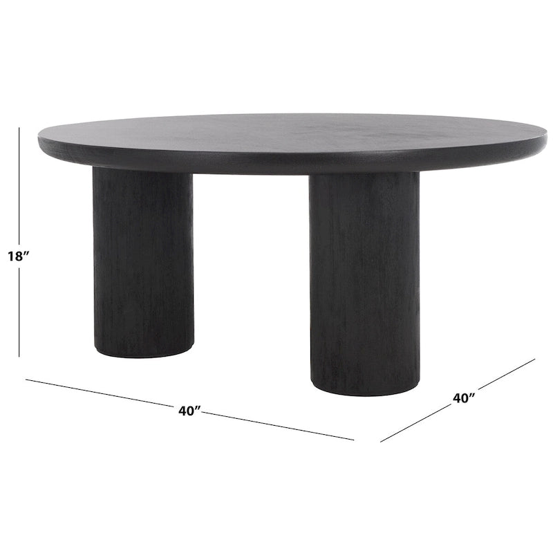 Table basse ronde – trépied à 3 pieds | Blanc délavé, noir, marron, bordeaux