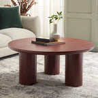 Table basse ronde – trépied à 3 pieds | Blanc délavé, noir, marron, bordeaux