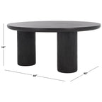 Table basse ronde – trépied à 3 pieds | Blanc délavé, noir, marron, bordeaux