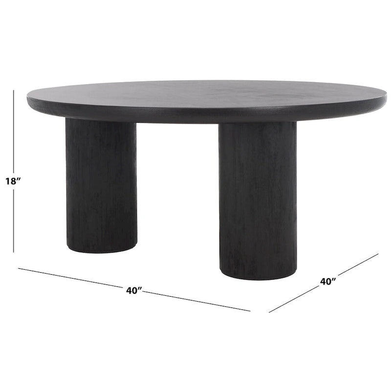 Table basse ronde – trépied à 3 pieds | Blanc délavé, noir, marron, bordeaux