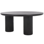 Table basse ronde – trépied à 3 pieds | Blanc délavé, noir, marron, bordeaux