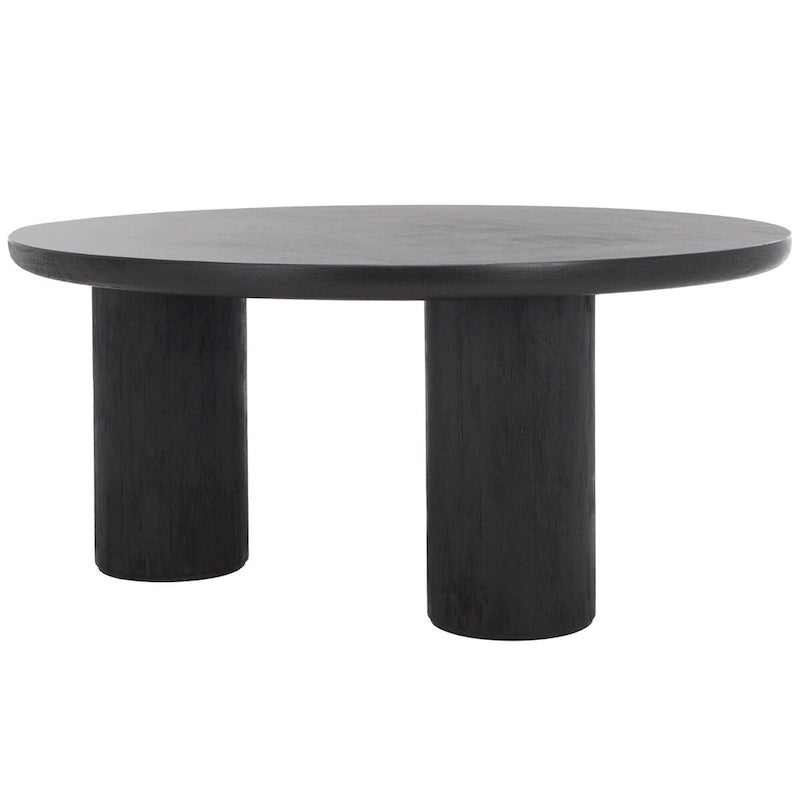 Table basse ronde – trépied à 3 pieds | Blanc délavé, noir, marron, bordeaux
