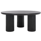 Table basse ronde – trépied à 3 pieds | Blanc délavé, noir, marron, bordeaux