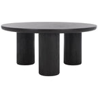 Table basse ronde – trépied à 3 pieds | Blanc délavé, noir, marron, bordeaux