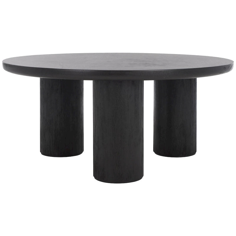 Table basse ronde – trépied à 3 pieds | Blanc délavé, noir, marron, bordeaux