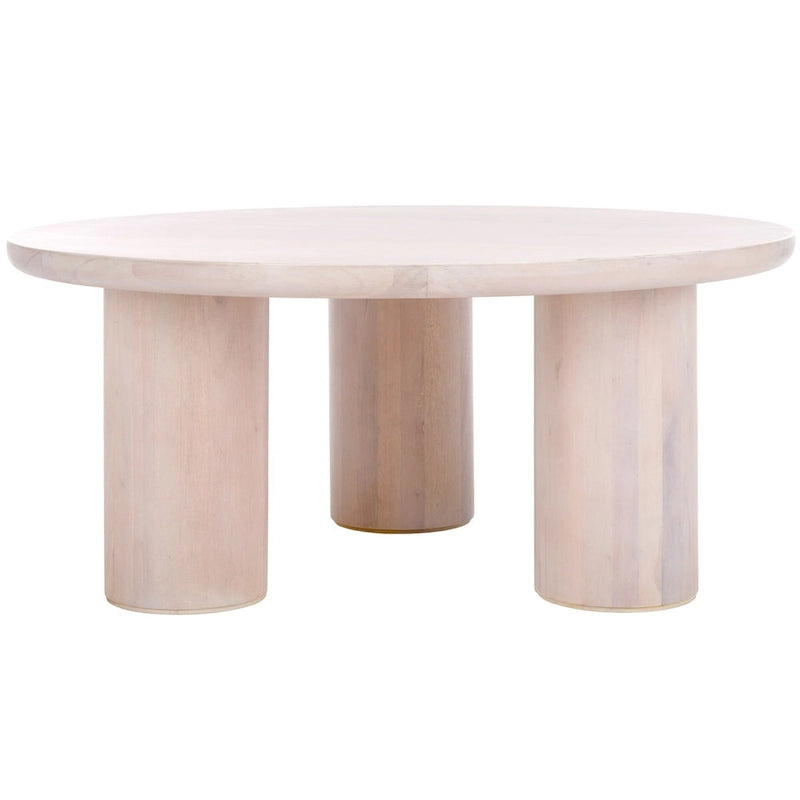 Table basse ronde – trépied à 3 pieds | Blanc délavé, noir, marron, bordeaux