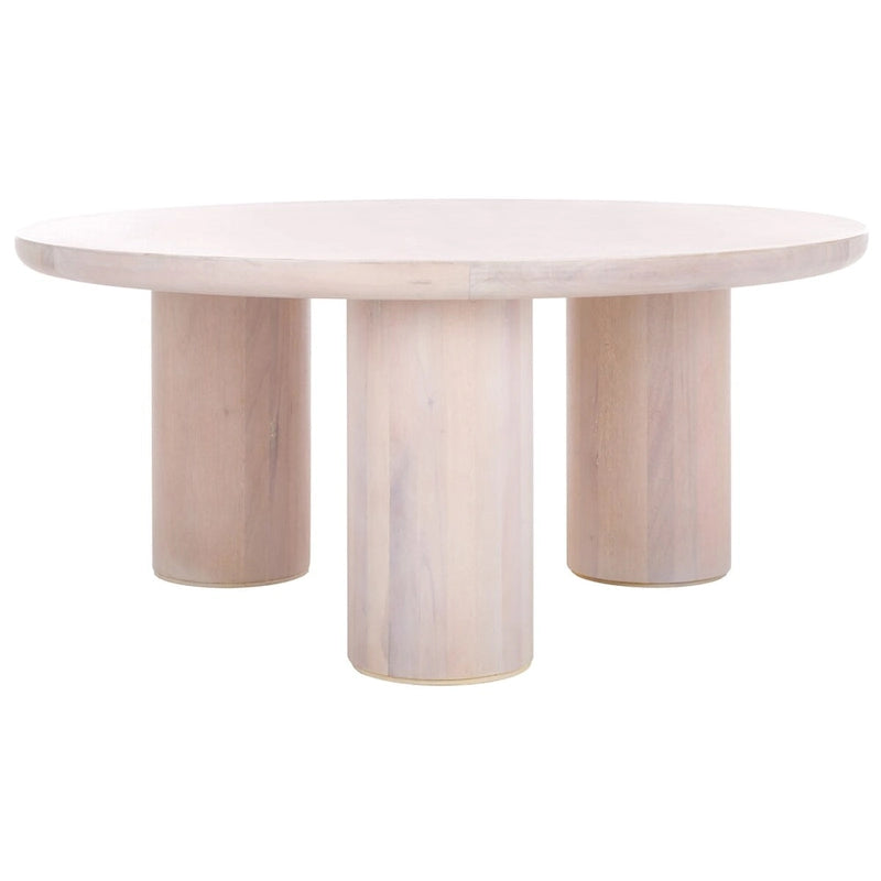 Table basse ronde – trépied à 3 pieds | Blanc délavé, noir, marron, bordeaux