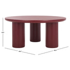 Table basse ronde – trépied à 3 pieds | Blanc délavé, noir, marron, bordeaux