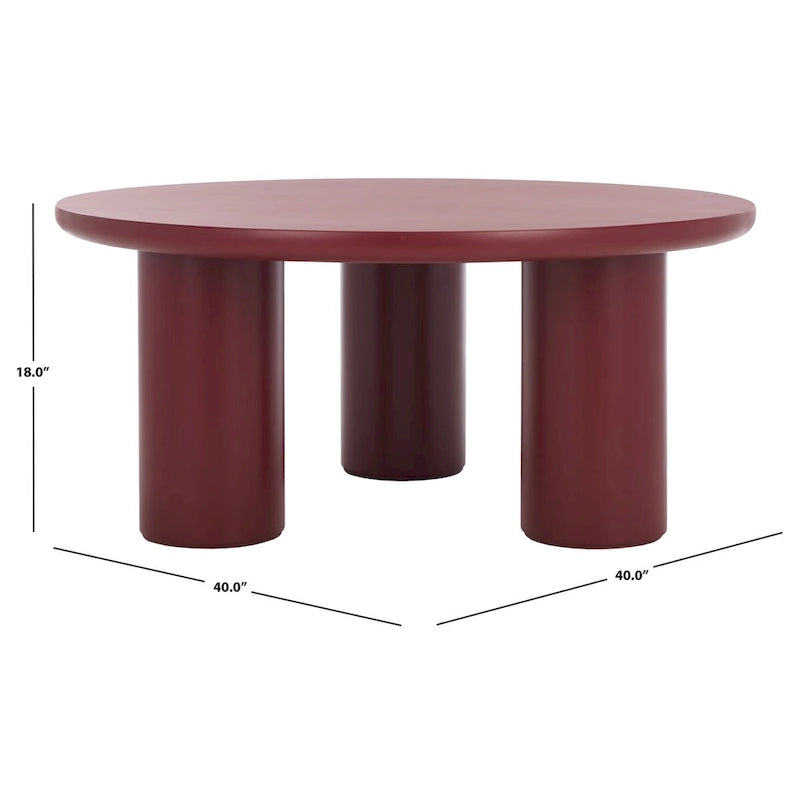 Table basse ronde – trépied à 3 pieds | Blanc délavé, noir, marron, bordeaux