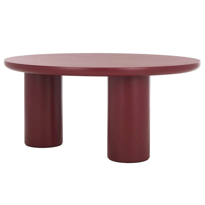 Table basse ronde – trépied à 3 pieds | Blanc délavé, noir, marron, bordeaux