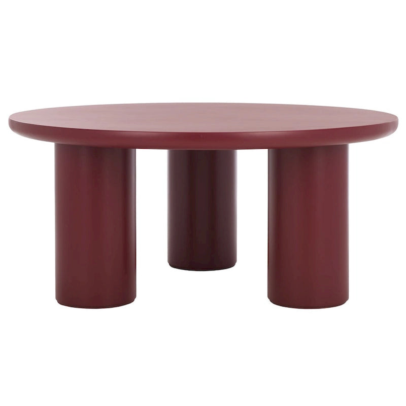 Table basse ronde – trépied à 3 pieds | Blanc délavé, noir, marron, bordeaux