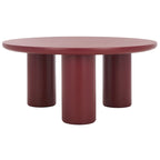 Table basse ronde – trépied à 3 pieds | Blanc délavé, noir, marron, bordeaux