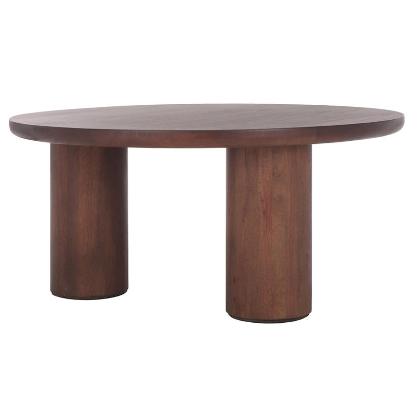 Table basse ronde – trépied à 3 pieds | Blanc délavé, noir, marron, bordeaux