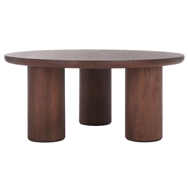 Table basse ronde – trépied à 3 pieds | Blanc délavé, noir, marron, bordeaux