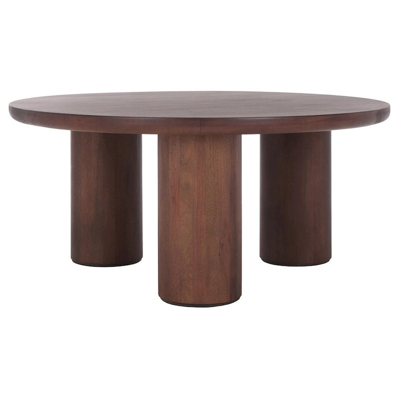 Table basse ronde – trépied à 3 pieds | Blanc délavé, noir, marron, bordeaux