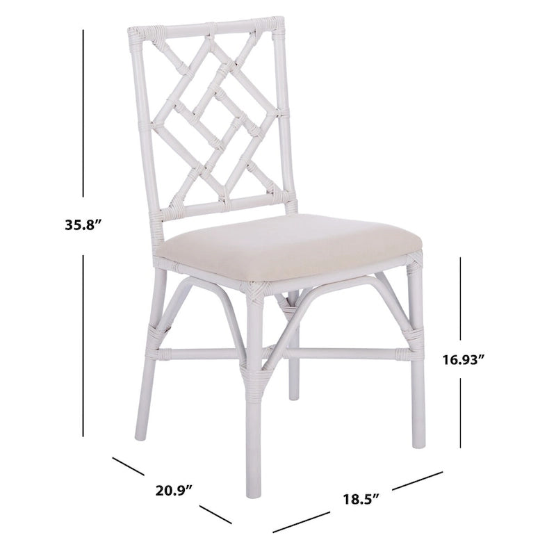 Fauteuil d'appoint en rotin noir/blanc et blanc avec coussin, lot de 2