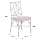 Fauteuil d'appoint en rotin noir/blanc et blanc avec coussin, lot de 2