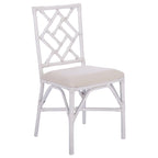 Fauteuil d'appoint en rotin noir/blanc et blanc avec coussin, lot de 2