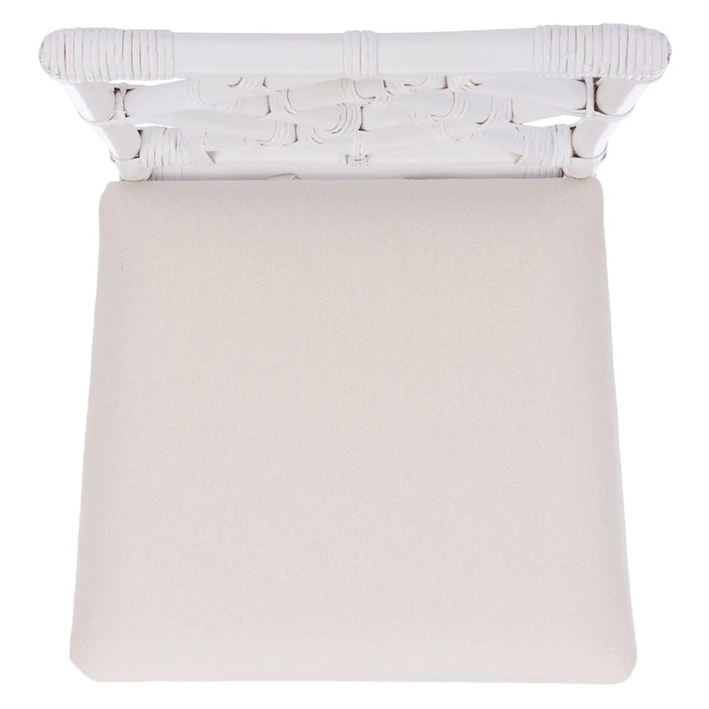 Fauteuil d'appoint en rotin noir/blanc et blanc avec coussin, lot de 2