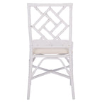 Fauteuil d'appoint en rotin noir/blanc et blanc avec coussin, lot de 2