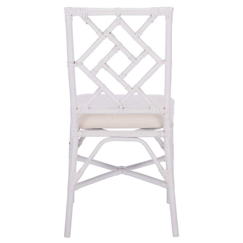 Fauteuil d'appoint en rotin noir/blanc et blanc avec coussin, lot de 2
