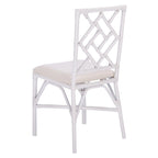 Fauteuil d'appoint en rotin noir/blanc et blanc avec coussin, lot de 2