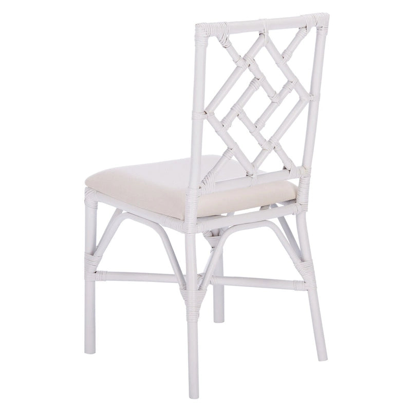 Fauteuil d'appoint en rotin noir/blanc et blanc avec coussin, lot de 2
