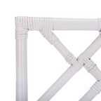 Fauteuil d'appoint en rotin noir/blanc et blanc avec coussin, lot de 2