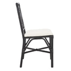Fauteuil d'appoint en rotin noir/blanc et blanc avec coussin, lot de 2