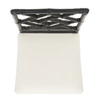 Fauteuil d'appoint en rotin noir/blanc et blanc avec coussin, lot de 2